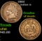 1862 Indian Cent 1c Grades xf details