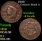 1826 Coronet Head Large Cent 1c Grades vf details