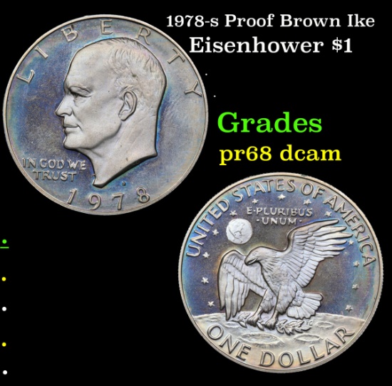 1978-s Proof Brown Ike Eisenhower Dollar $1 Grades GEM++ Proof Deep Cameo