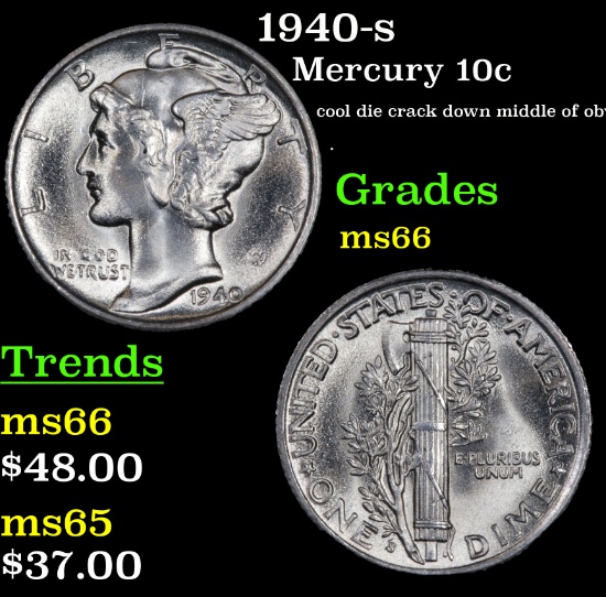 1940-s Mercury Dime 10c Grades GEM+ Unc