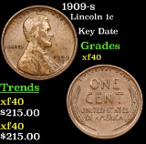 1909-s Lincoln Cent 1c Grades xf