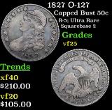 1827 O-127 Capped Bust Half Dollar 50c Grades vf+