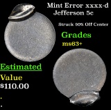 Mint Error xxxx-d Jefferson Nickel 5c Grades Select+ Unc