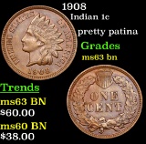 1908 Indian Cent 1c Grades Select Unc BN