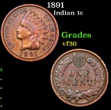 1891 Indian Cent 1c Grades vf++