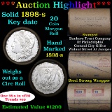 ***Auction Highlight*** Full solid Much Better date 1898-s Morgan silver dollar roll, 20 coins (fc)
