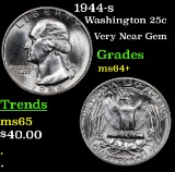 1944-s Washington Quarter 25c Grades Choice+ Unc