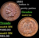 1892 Indian Cent 1c Grades Choice Unc BN