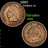 1907 Indian Cent 1c Grades vf++