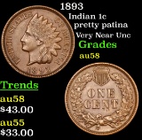 1893 Indian Cent 1c Grades Choice AU/BU Slider