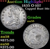 ***Auction Highlight*** 1835 O-107 Capped Bust Half Dollar 50c Grades Choice AU (fc)