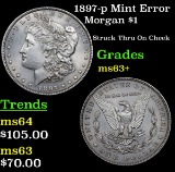 1897-p Mint Error Morgan Dollar $1 Grades Select+ Unc