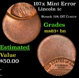 197x Mint Error Lincoln Cent 1c Grades Select+ Unc BN