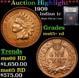 ***Auction Highlight*** 1909 Indian Cent 1c Graded Gem+ Unc RD By USCG (fc)