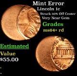 Mint Error Lincoln Cent 1c Grades Choice+ Unc RD