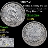 1857-o Seated Liberty Half Dime 1/2 10c Grades Choice AU/BU Slider