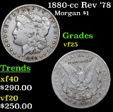 1880-cc Rev '78 Morgan Dollar $1 Grades vf+