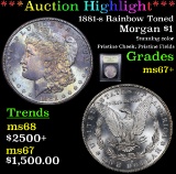 ***Auction Highlight*** 1881-s Rainbow Toned Morgan Dollar $1 Graded Gem++ Unc By USCG (fc)