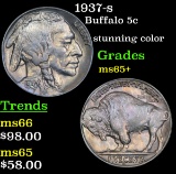 1937-s Buffalo Nickel 5c Grades GEM+ Unc