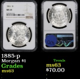 NGC 1885-p Morgan Dollar $1 Graded ms63 By NGC