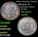 1879-s Rainbow Toned Morgan Dollar $1 Grades Choice+ Unc