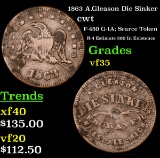 1863 A.Gleason Die Sinker Civil War Token 1c Grades vf++