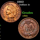 1902 Indian Cent 1c Grades vf++