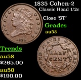 1835 Cohen-2 Classic Head half cent 1/2c Grades Select AU