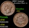 1857 Large Braided Hair Large Cent 1c Grades vf++