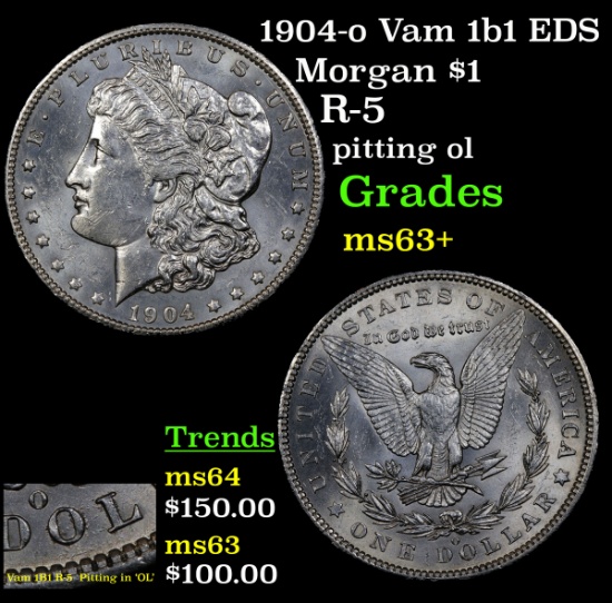 1904-o Vam 1b1 EDS Morgan Dollar $1 Grades Select+ Unc