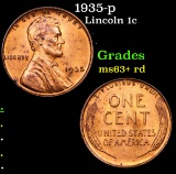 1935-p Lincoln Cent 1c Grades Select+ Unc RD