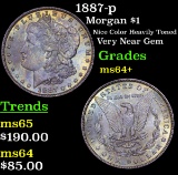 1887-p Morgan Dollar $1 Grades Choice+ Unc