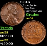 1931-s Lincoln Cent 1c Grades Choice AU/BU Slider