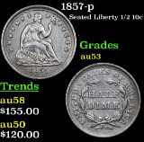 1857-p Seated Liberty Half Dime 1/2 10c Grades Select AU