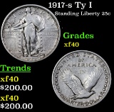 1917-s Ty I Standing Liberty Quarter 25c Grades xf