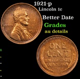 1921-p Lincoln Cent 1c Grades AU Details