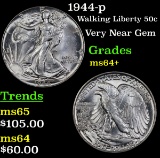 1944-p Walking Liberty Half Dollar 50c Grades Choice+ Unc