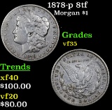 1878-p 8tf Morgan Dollar $1 Grades vf++