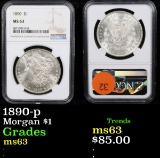 NGC 1890-p Morgan Dollar $1 Graded ms63 By NGC