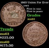 1863 Union For Ever Civil War Token 1c Grades Select Unc