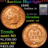 ***Auction Highlight*** 1896 Indian Cent 1c Graded Choice+ Unc RD By USCG (fc)
