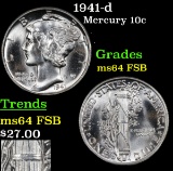 1941-d Mercury Dime 10c Grades Choice Unc FSB