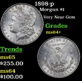 1898-p Morgan Dollar $1 Grades Choice+ Unc