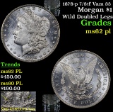 1878-p 7/8tf Vam 33 Morgan Dollar $1 Grades Select Unc PL