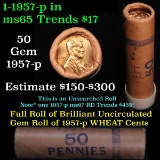 Uncirculated 1c orig shotgun roll, 1957-p