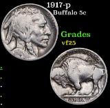 1917-p Buffalo Nickel 5c Grades vf+