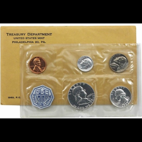1963 United States Mint Proof set in Original Government Packaging.