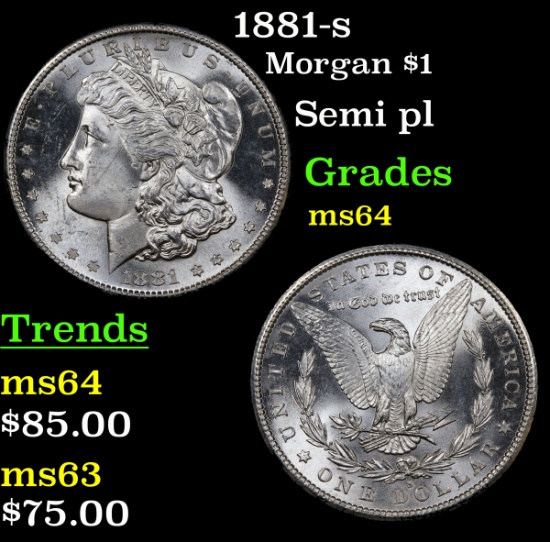 1881-s Morgan Dollar $1 Grades Choice Unc