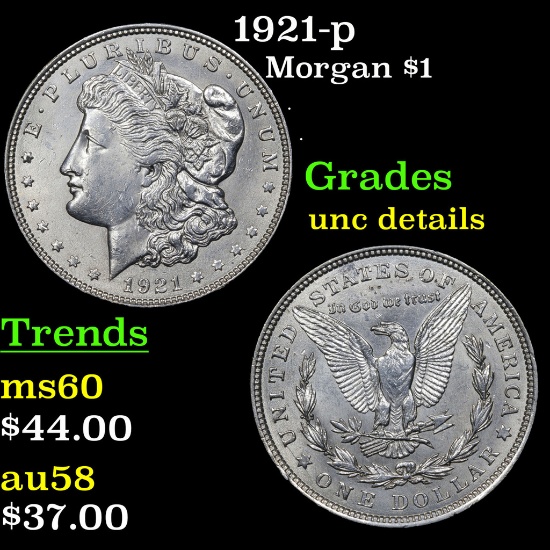 1921-p Morgan Dollar $1 Grades Unc Details