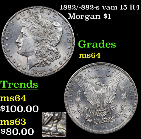 1882/-882-s vam 15 R4 Morgan Dollar $1 Grades Choice Unc